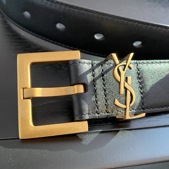 YSL Belt in Smooth Calfskin Black - Picture 2 of 9